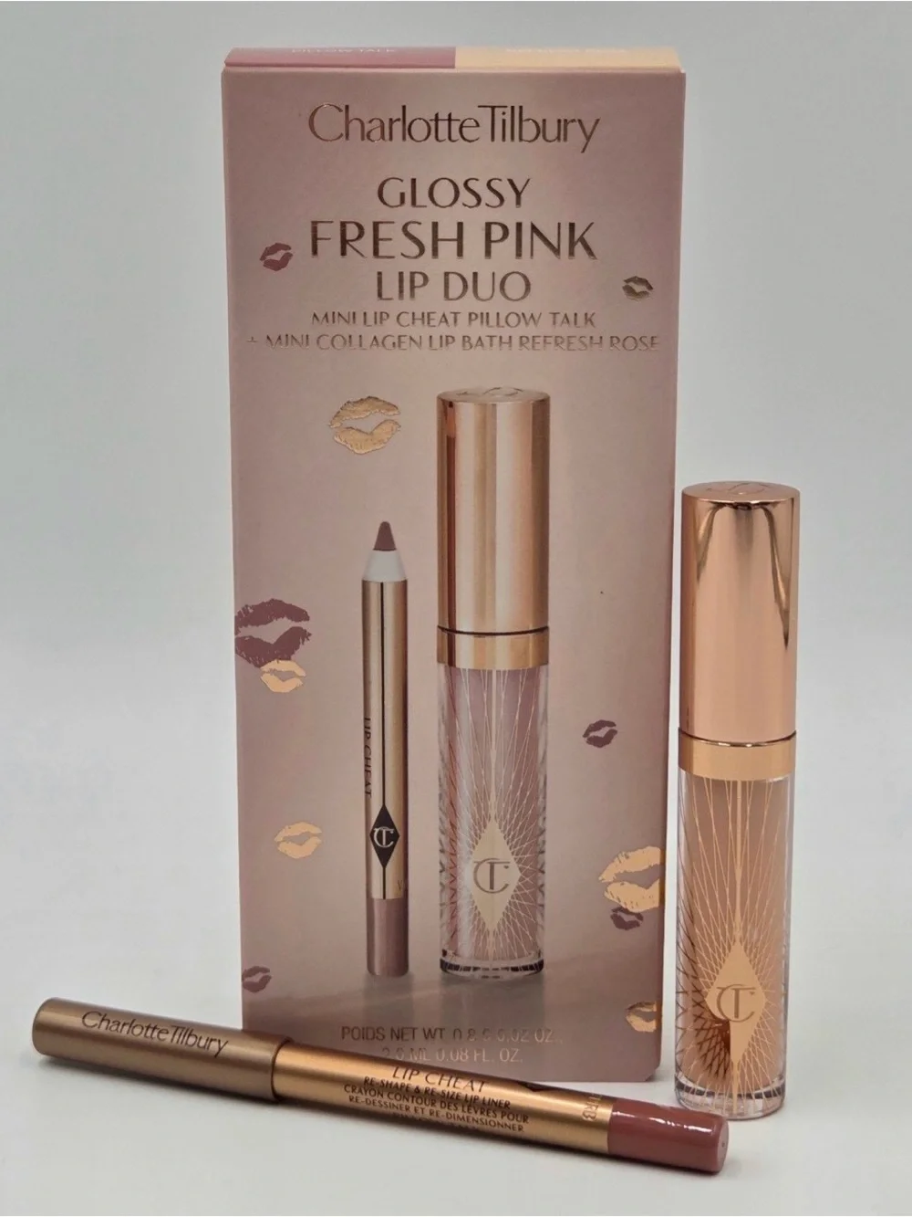 Charlotte Tilbury Glossy Fresh Pink Lip Duo — Pink Lipstick & Pink Lip Pencil